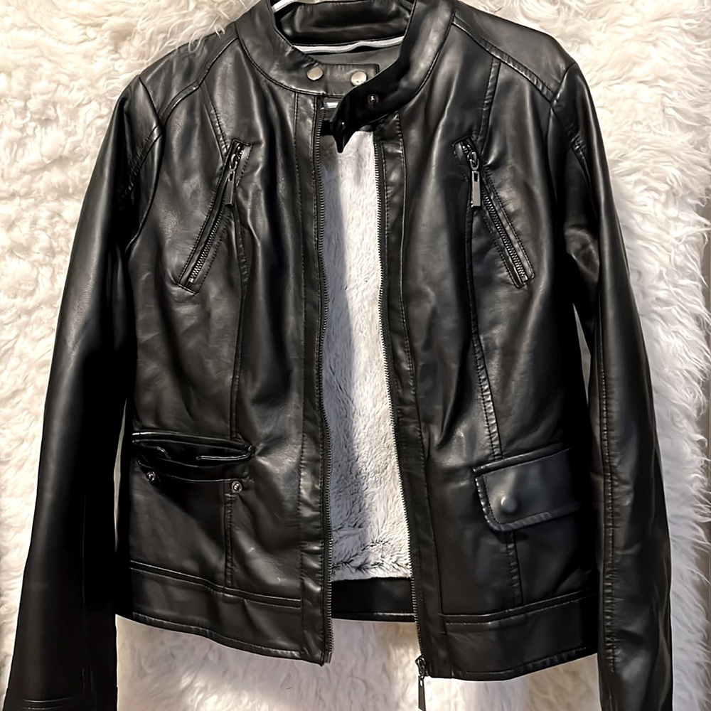 Black Leather Bomber.